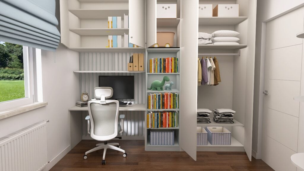 Nowoczesna aranżacja domu i biura, funkcjonalne rozwiązania i wysokiej jakości materiały.